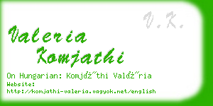 valeria komjathi business card